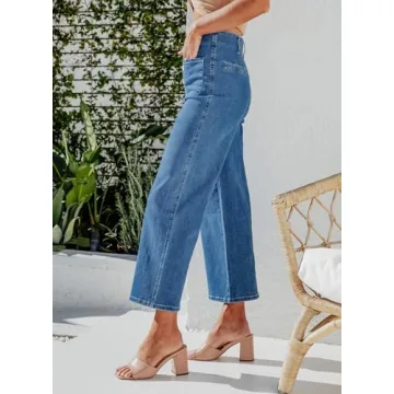 Stylish Sidefeel Women's Wide Leg High Waisted Jeans