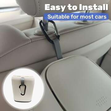 Zigihos Car Can Garbage Bin Cute Cartoon Style Hanging Car Flip Lid Trash Can Detachable Leak-Proof ABS Material Spaceman Duck Smile Cloud (Smiling Cloud)