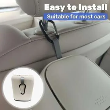 Zigihos Car Can Garbage Bin Cute Cartoon Style Hanging Car Flip Lid Trash Can Detachable Leak-Proof ABS Material Spaceman Duck Smile Cloud (Smiling Cloud)