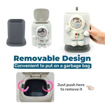 Zigihos Car Can Garbage Bin Cute Cartoon Style Hanging Car Flip Lid Trash Can Detachable Leak-Proof ABS Material Spaceman Duck Smile Cloud (Smiling Cloud)