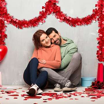 Janinka Valentine's Day Tinsel Garland - 6 Pcs 39ft Decoration