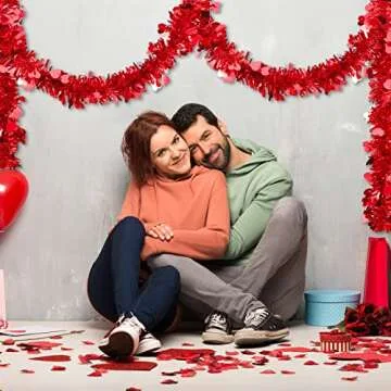 Janinka Valentine's Day Tinsel Garland - 6 Pcs 39ft Decoration
