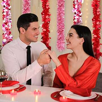 Janinka Valentine's Day Tinsel Garland - 6 Pcs 39ft Decoration