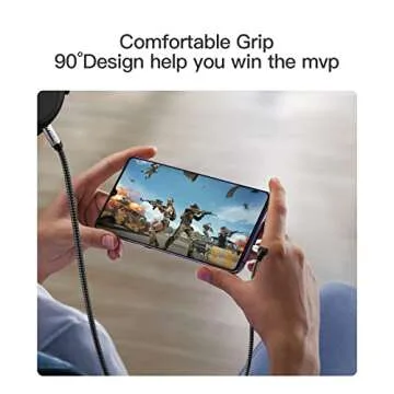 Nanxudyj 3.5mm Audio Cable 6ft/1.8M, Stereo Aux 3.5mm to 3.5mm Cable 90 Degree Long Aux Cable Aux 3.5mm Male to Male Right Angle TRS Cable Compatible for Headphone,Tablets, Speakers, 24K Gold Plated