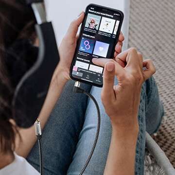 Nanxudyj 3.5mm Audio Cable 6ft/1.8M, Stereo Aux 3.5mm to 3.5mm Cable 90 Degree Long Aux Cable Aux 3.5mm Male to Male Right Angle TRS Cable Compatible for Headphone,Tablets, Speakers, 24K Gold Plated