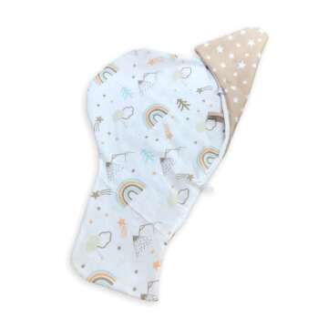 High Chair Cover for IKEA Antilop High Chair,Cotton Cover for Inflatable Cushion, Cushion Cover for High Chairs for Babies and Toddlers, High Chair Accessories, It is Only Cover! (Brown Rainbow)