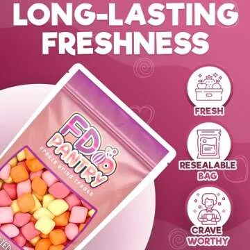 Valentine's Day Candy - Freeze Dried Fruit Bursts - Mini Original Hard Candy Mix 5oz Treat Snack Gift Bag Cherry, Strawberry, Lemon, Orange Candies Freeze-Dried Candies