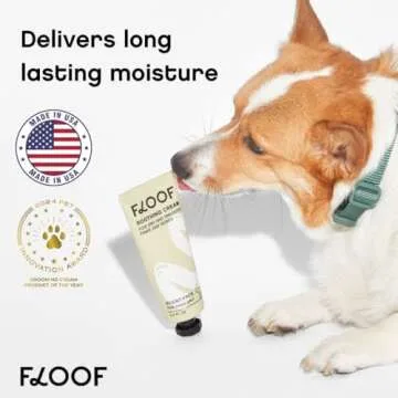 Floof Soothing Paw Cream for Dogs-Moisturizes Dry, Irritated Skin, Noses, Wrinkles-Vet Formulated,Fast Absorbing,Lick Safe Pad Cream for Cracked & Rough Paws Natural Ingredients ( 3.5 FL OZ)