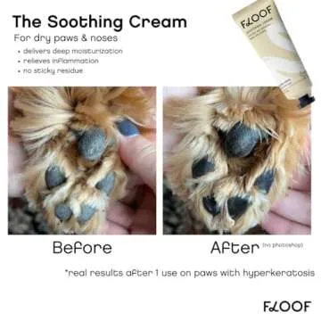 Floof Soothing Paw Cream for Dogs-Moisturizes Dry, Irritated Skin, Noses, Wrinkles-Vet Formulated,Fast Absorbing,Lick Safe Pad Cream for Cracked & Rough Paws Natural Ingredients ( 3.5 FL OZ)