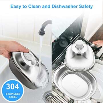 Stainless Steel Cat Water Fountain - Automatic Drinking Bowl