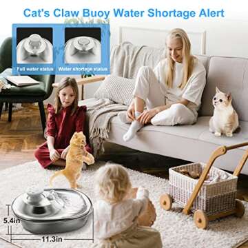 Stainless Steel Cat Water Fountain - Automatic Drinking Bowl
