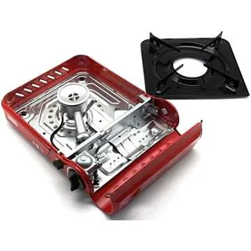 Maxsun Portable Gas Stove MS3800 (Red), 9,560BTU High Power, Camp Stove, Outdoor/Indoor, with Carrying Case
