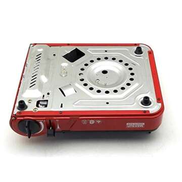Maxsun Portable Gas Stove MS3800 (Red), 9,560BTU High Power, Camp Stove, Outdoor/Indoor, with Carrying Case
