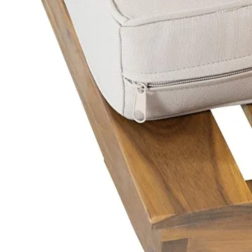 Durable Outdoor Acacia Wood 5 Seater Sofa Sectional Teak Beige