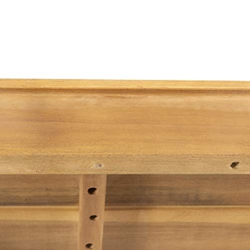 Durable Outdoor Acacia Wood 5 Seater Sofa Sectional Teak Beige