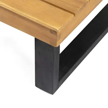 Durable Outdoor Acacia Wood 5 Seater Sofa Sectional Teak Beige