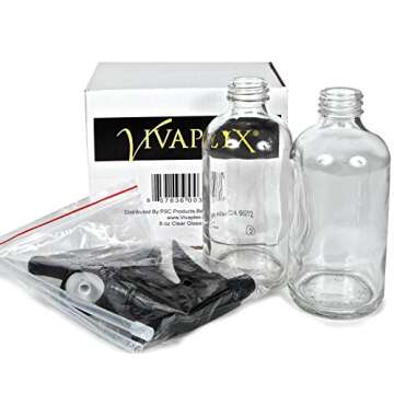 Vivaplex 8 oz Clear Glass Spray Bottles with Sprayers