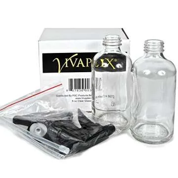 Vivaplex 8 oz Clear Glass Spray Bottles with Sprayers