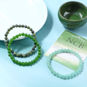 NCB 3-Piece Natural Crystal Bracelet Set for Healing