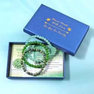 NCB 3-Piece Natural Crystal Bracelet Set for Healing
