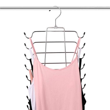 Magicool Cami Hanger 4 Pack Space Saving Hangers Closet Organizer for Tank Top, Cami, Bra, Pajamas, Strappy Dress,Bathing Suit