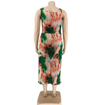 MRSFITOK Plus Size Tie Dye 2 Piece Summer Outfit Set