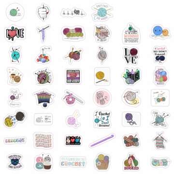 100Pcs Crochet & Knitting Stickers for Personalization