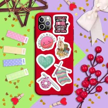 100Pcs Crochet & Knitting Stickers for Personalization