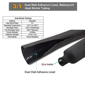 10pcs 6 AWG-3/8" Ring Copper Battery Lugs Wire Lugs,Heavy Duty Battery Cable Ends,AWG Crimp Wire Ring Lugs,Terminal Connectors with 3:1 Heat Shrink Tubing.