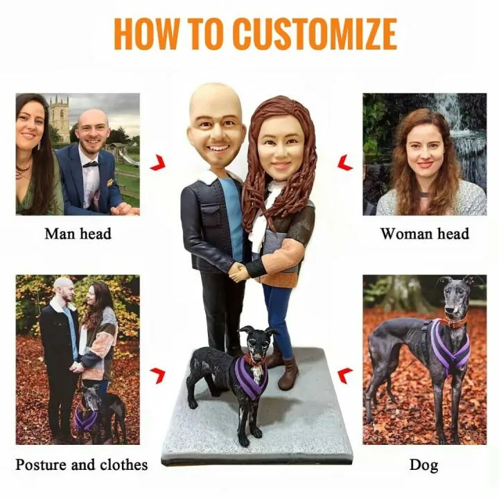Custom Lovers Bobblehead Couple Figurine - Fast Shipping