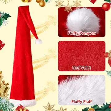 iMucci Long Santa Hat - 5ft Christmas Headwear Decoration