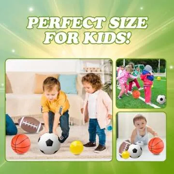 Hymaz 4 Pack Toddler Sports Balls with Pump for Active Play