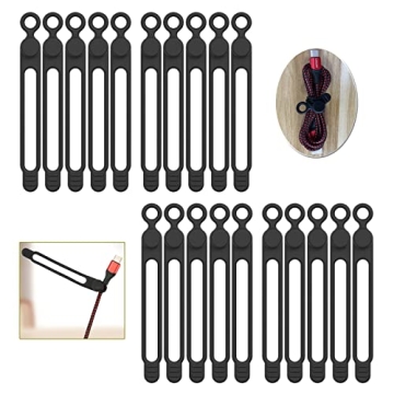 [20Park]UMUST Silicone Cable Ties, Reusable Cable Management Organizer,Cable Straps,Cord Ties,Multip...