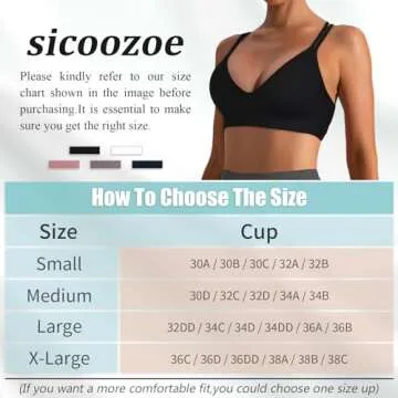 sicoozoe Strappy Sports Bras for Women V-Neck Womens Sports Bras Padded Low Support Sports Bra Crisscross Back Yoga Bra 3 Pack