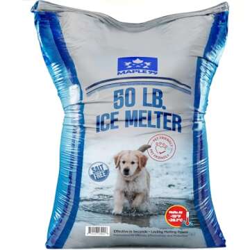 Maple99 Pet Safe Ice Melt Safe for Concrete - 50 lb Snow Salt Ice Melt Pet Friendly, Salt for Snow a...