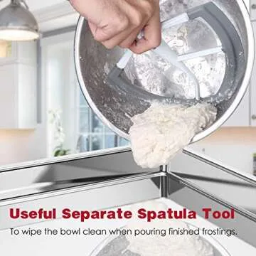 Flex Edge Beater for KitchenAid 6QT Bowl-Lift Stand Mixer, Beater with Double Silicone Edge, Mixer Paddle, Perfect 6 Quart Bowl-Lift Stand Mixer Attachment for KitchenAid, White