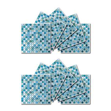 BEAUSTILE Decorative Tile Stickers Peel and Stick Backsplash Fire Retardant Tile Sheet (10pcs) (L, N...