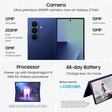 Samsung Galaxy Z Fold7 Cell Phone - 256GB AI Smartphone, Unlocked, Large Screen, Long Battery Life, ...