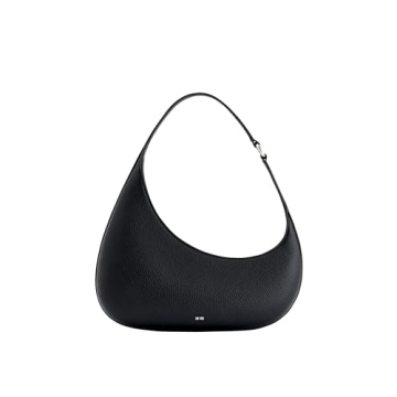 JW PEI Women's Harlee Shoulder Bag - Elegant Black Vegan Leather with Crescent Design