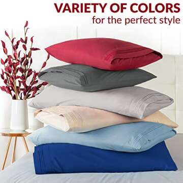 Mellanni Pillow Cases Set - 4 PC Iconic Collection Pillowcases - Hotel Luxury, Extra Soft, Cooling Pillow Covers - Wrinkle, Fade, Stain Resistant (King Size 20" x 40", Light Gray)