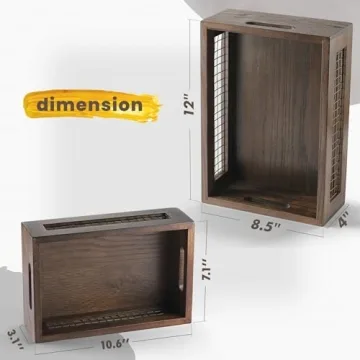 Rustic Wooden Countertop Baskets Set for Kitchen and More