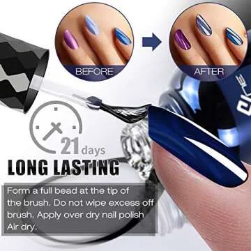 DRMODE Top Coat Gel Nail Polish No Wipe Gel Top Coat UV/LED Quick Dry Clear Hight Gloss Shine Top Co...