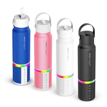 LITFLASK Smart Water Bottle with Speaker & Charger