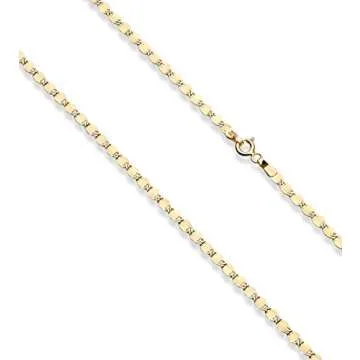 Miabella Italian 18K Gold Over 925 Sterling Silver Sparkle Mirror Link Chain Necklace for Women, Mad...