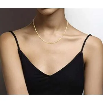 Miabella 18K Gold Over Silver Sparkle Chain Necklace