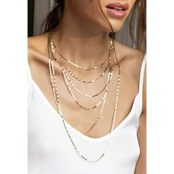 Miabella 18K Gold Over Silver Sparkle Chain Necklace