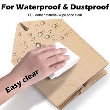 Tissue Box Cover, Tclouda, Modern PU Leather Square Tissue Box Holder for Creative Decorative, Ideal for Bathrooms/Office/Car/Nightstand/Outdoor Tent/Dining Table, 5"X5"X5", Single Beige