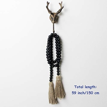 CVHOMEDECO Wood Beads Garland for Elegant Home Decor