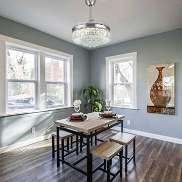 Elegant 42" Crystal Retractable Ceiling Fan with Remote