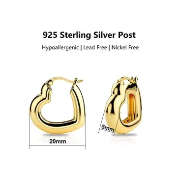Trendy Hypoallergenic Heart Earrings for Women